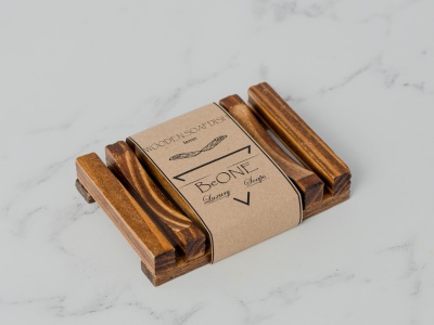 WOODEN SOAP DISH SQUARE ~ SAVONIERA DIN LEMN ~