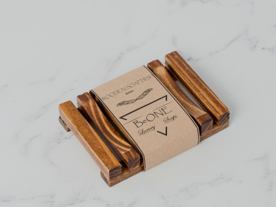 WOODEN SOAP DISH SQUARE ~ SAVONIERA DIN LEMN ~