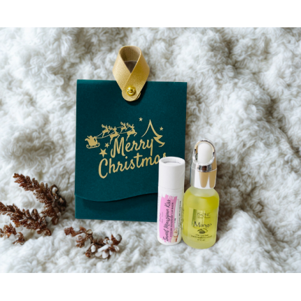 Cutie mini Christmas cu maner de pus in brad ~ Balsam de buze + ulei pentru unghii si cuticule