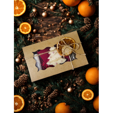 Cutie kraft cu decor cu portocala, tag si iuta ~ 3 produse
