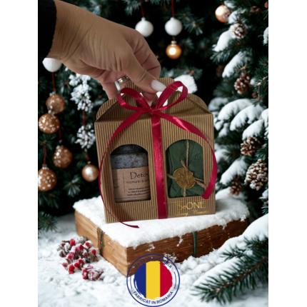 Christmas Beauty Box ~ 100% natural , sare de baie + sapun solid