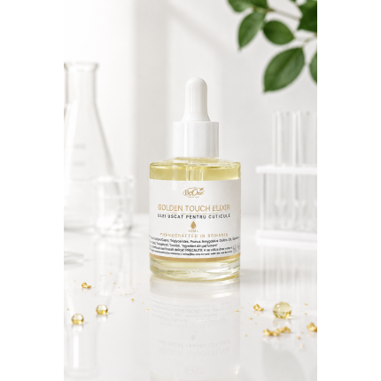 Golden Touch Elixir - Ulei uscat pentru unghii si cuticule cu foita de aur, 50ml