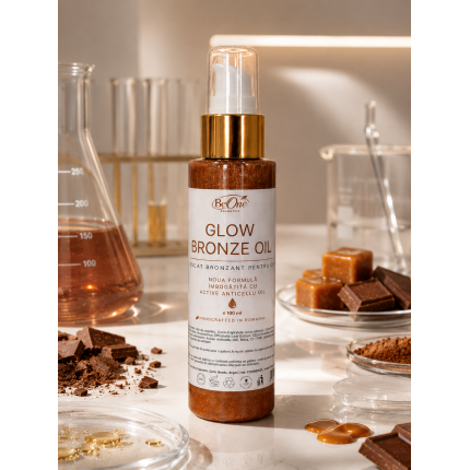 Glow Bronze Oil - ulei uscat nuantator cu efect radiant, 100ml, aroma delicioasa de caramel si formula imbogatita cu Active Anticellu Oil